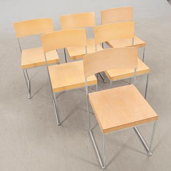 Enzo Berti, chairs 6 pcs "CUBA", Lapalma, Italy late 20th century.