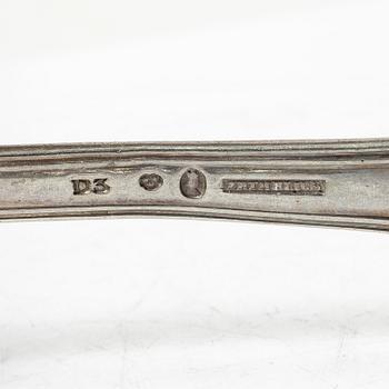 A collection of silver cutlery, various models, Petter Eneroth and Anders Lundqvist among others, 18th-20th century.