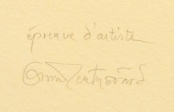 Oscar Reutersvärd, Oscar Reutersvärd, four color lithographs, signed 26/120, 38/120, HC and EA.