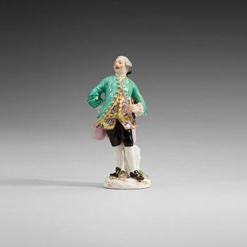 FIGURIN, porslin. Meissen, ca 1755.