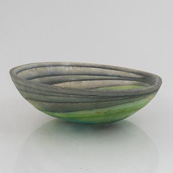 Siv Lagerström, bowl, larger model, acrylic plastic, green-tinted.