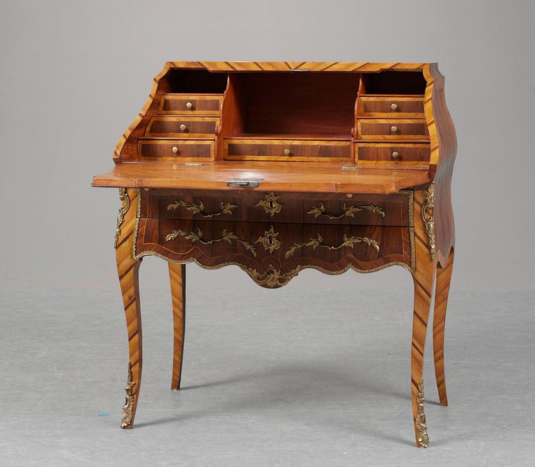 A Swedish Rococo secretaire, attributed to N. Korp.