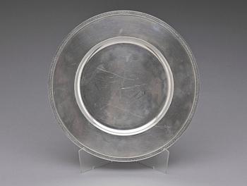 TALLRIK, sterling silver, Borgila, Stockholm 1959. Tot vikt ca 614 g.