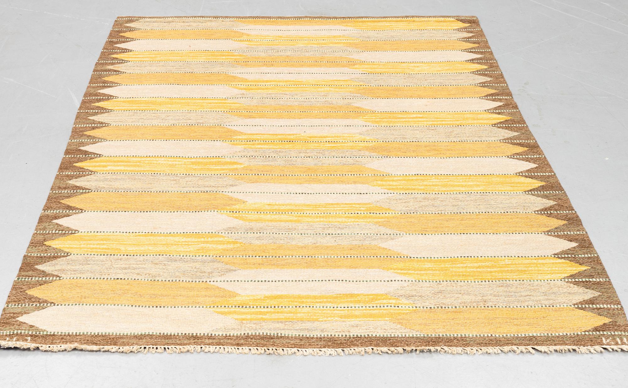 Hjördis Jansson, a carpet, flat weave, ca 244 x 170 cm. Signed HJ KH.