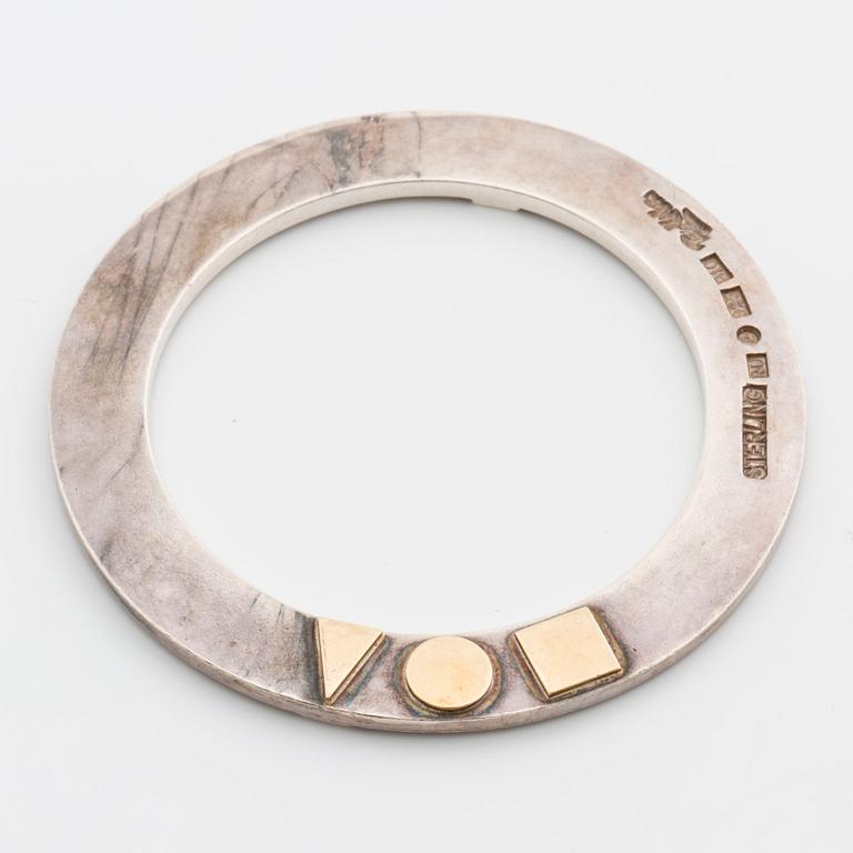 REY URBAN, bangle, sterlingsilver, gilded geometrical details.