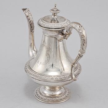 KAFFEKANNA, silver, troligen Carl August Björklund, Stockholm, 1883. Vikt 475 g.