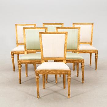 Chairs, 6 late Gustavian, circa 1800.