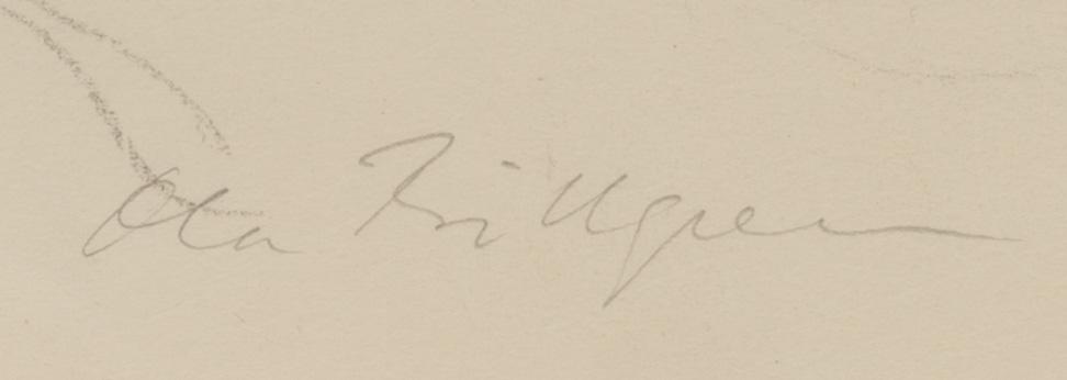 OLA BILLGREN, pencil, signed.
