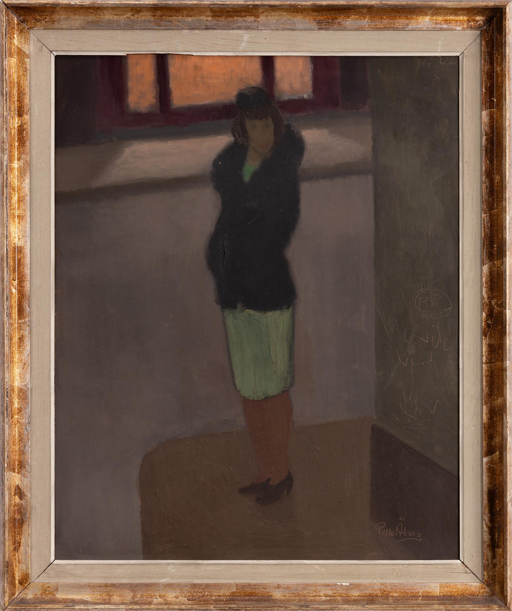 Pelle Åberg, Kvinna i pälsjacka.