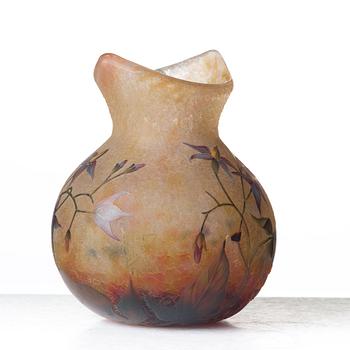 DAUM, an Art Nouveau enamel painted vase, Nancy, France ca 1900.