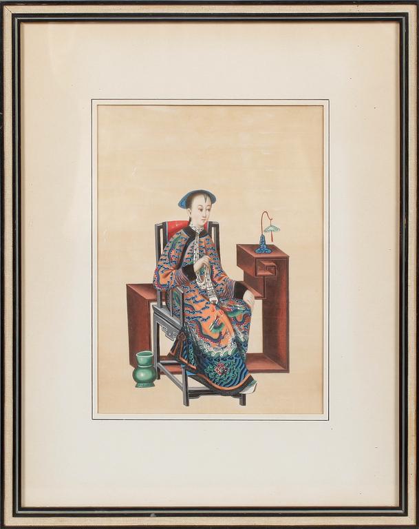 SIDENMÅLNINGAR, 2 st, orientaliska, 1900-talets första hälft.