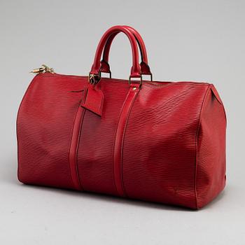 LOUIS VUITTON, a 'Keepall 45 Epi' weekendbag.