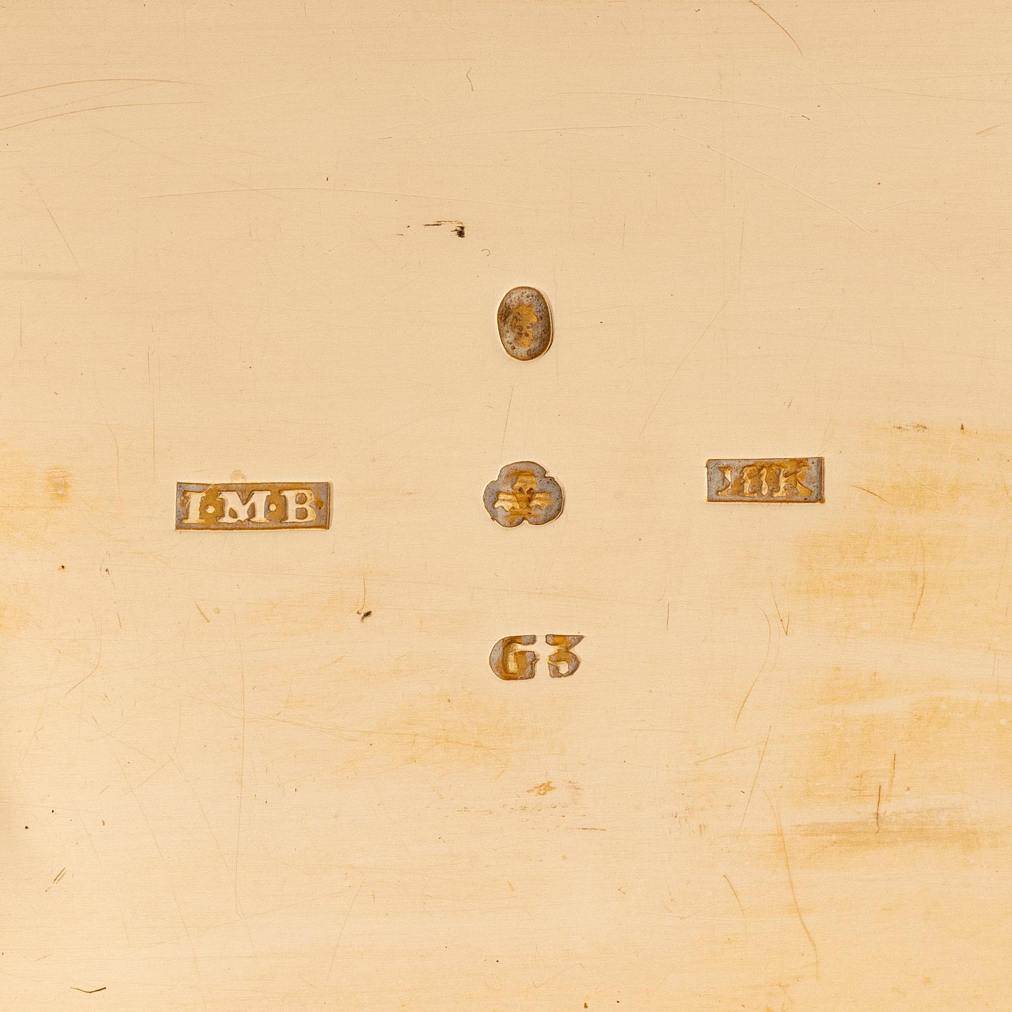 Isaac Malmborg, dosa, 18K guld, Stockholm 1813.