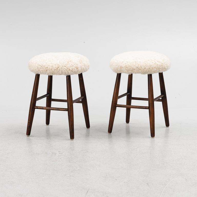 Stools, a pair. 20th century.