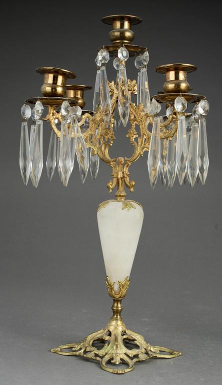 KANDELABRAR, ett par, nyrokoko, 1800-talets slut.