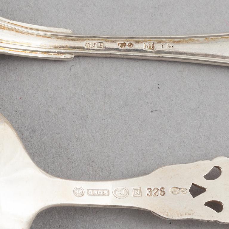 Cutlery, 27 pieces, silver, 18th-19th Century, mostly Sweden.