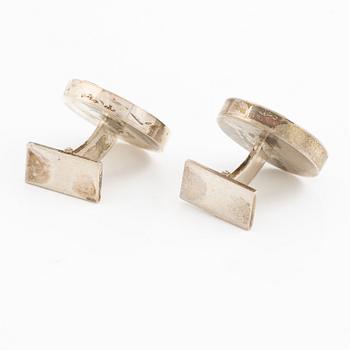 PA Lundahl-Terrs, ett par manschettknappar silver, Växjö 1966.
