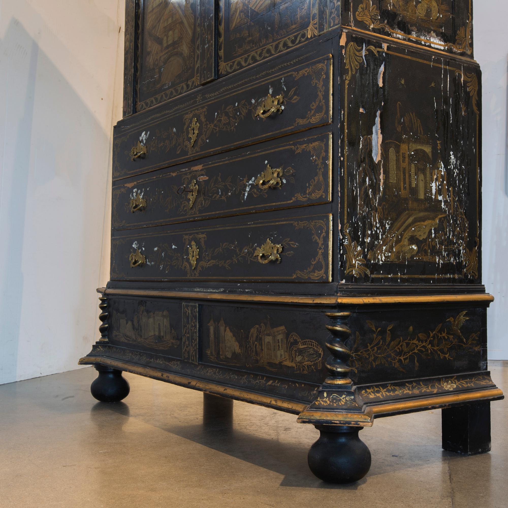 An early 18th century Chinese style cupboard.
