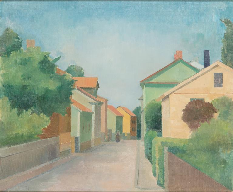 Ragnar Ekelund, öljy levylle, signeeraamaton.