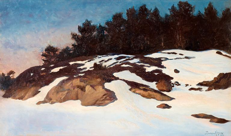 Bruno Liljefors, Winter landscape at dawn.