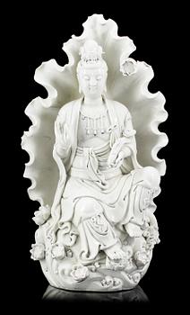 BODDISATHVA, blanc de chine, Kina omkr sekelskiftet 1900.