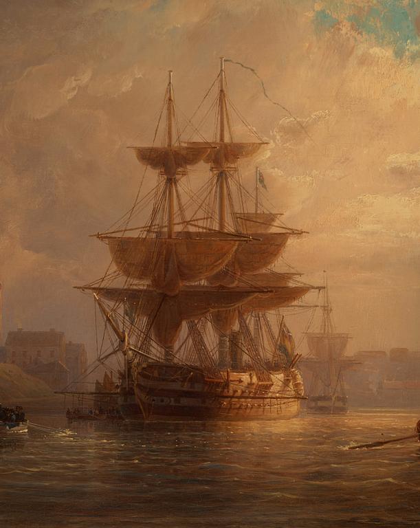Johan Christian Berger, Skruflinieskeppet Stockholm vid Skeppsholmen, Stockholm.
