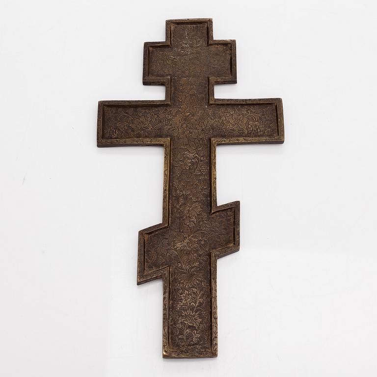 A late 19th-century brass icon cross.