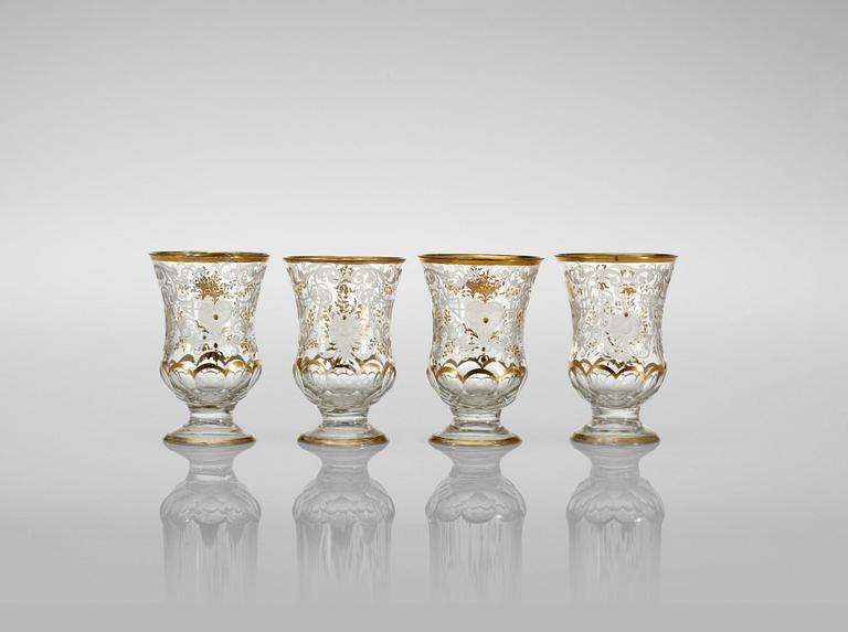 GLAS, fyra stycken. Böhmen 17/1800.