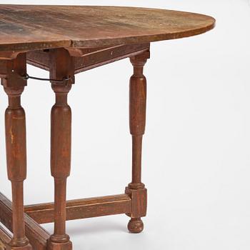 A Swedish D-end baroque dining table, early 18th century.