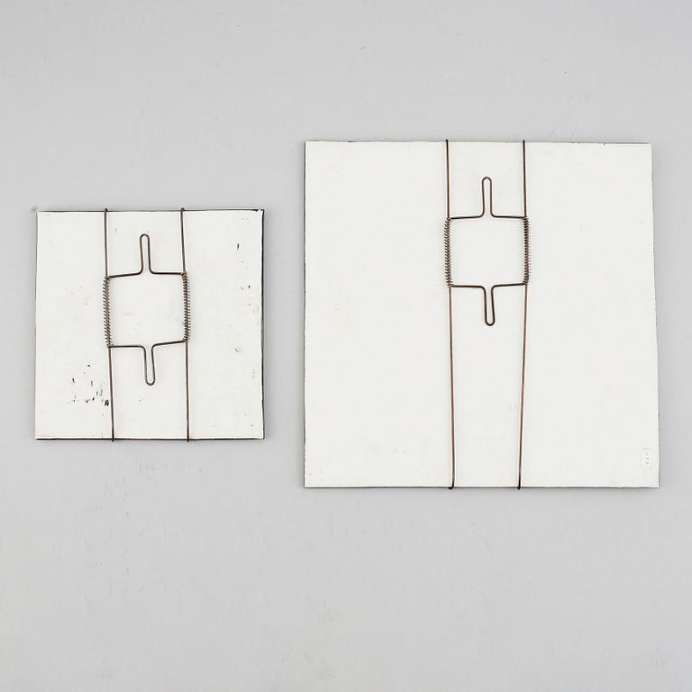 Heljä Liukko-Sundström, two ceramic wall plaques, Arabia, Finland-.