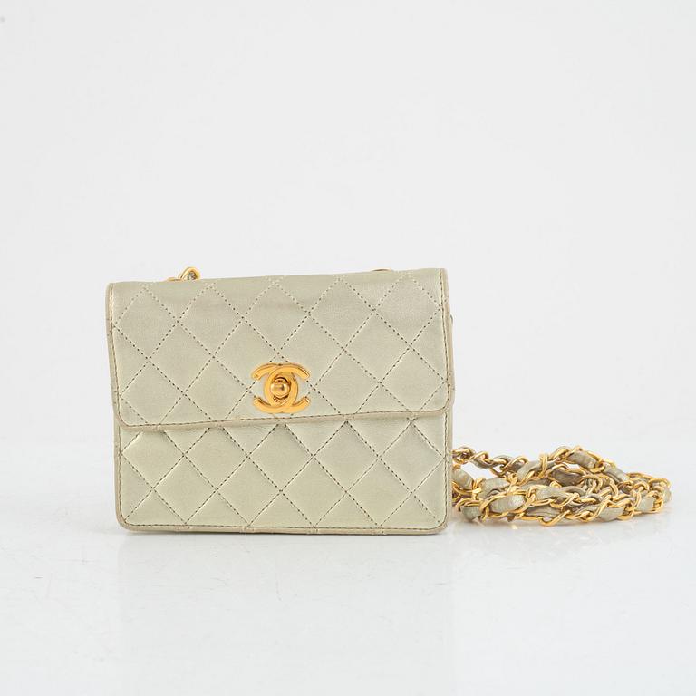 Chanel, micro flap bag, 1989-1991.