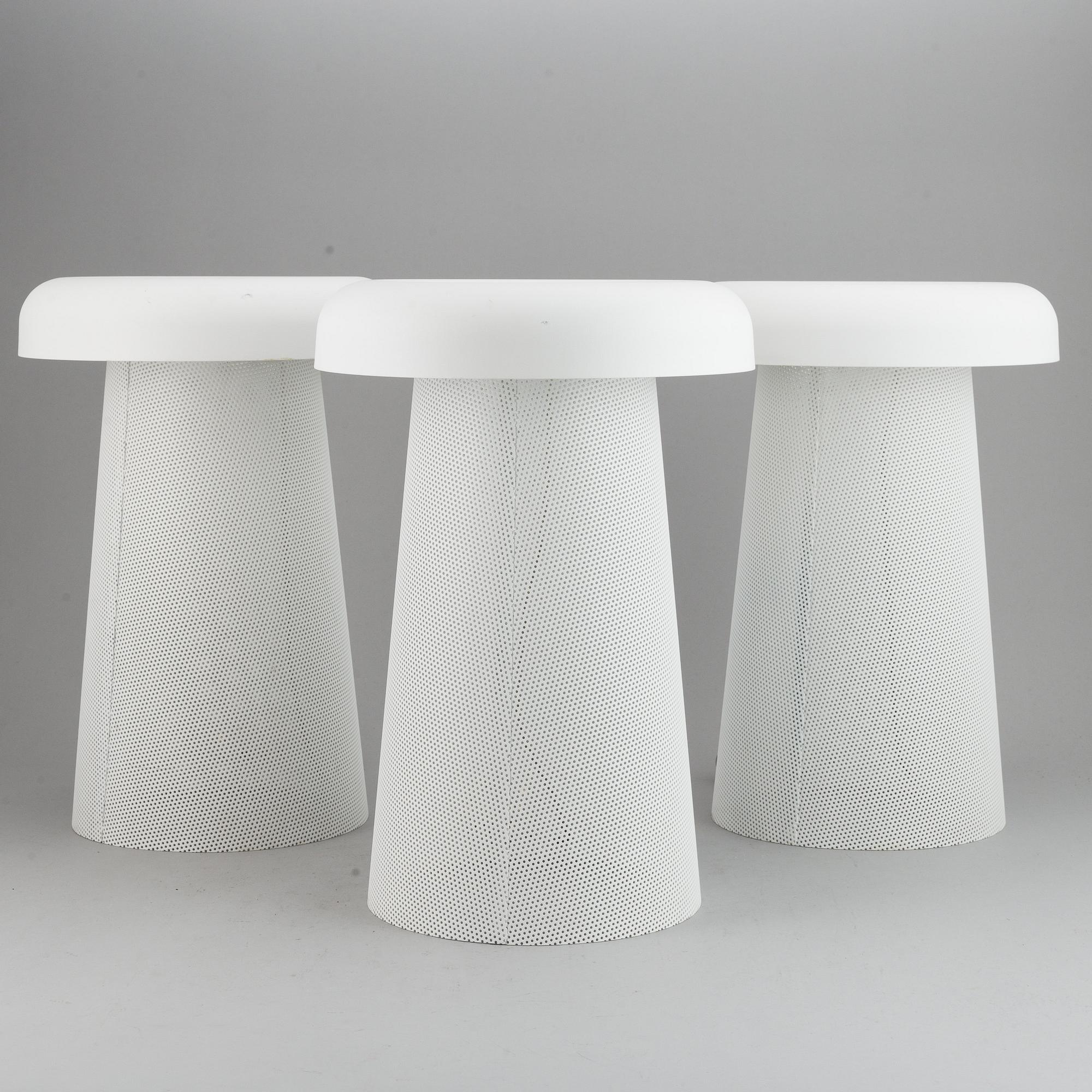 Three Jens Fager table lamps,  Mesh, Zero.