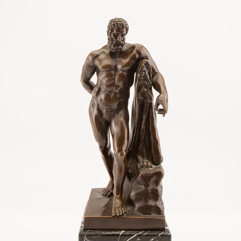 Skulptur 1900tal patinerad brons och marmor.