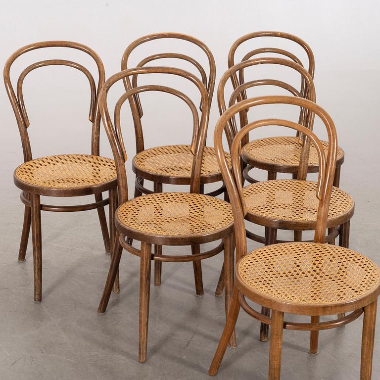 6 CHAIRS, Thonet-style, second half of the 20th century.