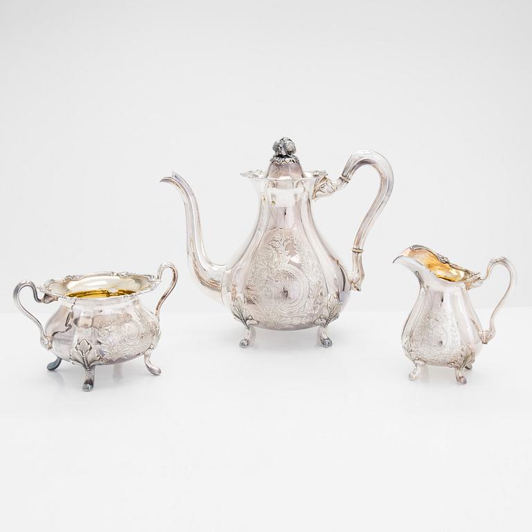 A three-piece silver coffee set, Kultakeskus, Hämeenlinna 1965-66.