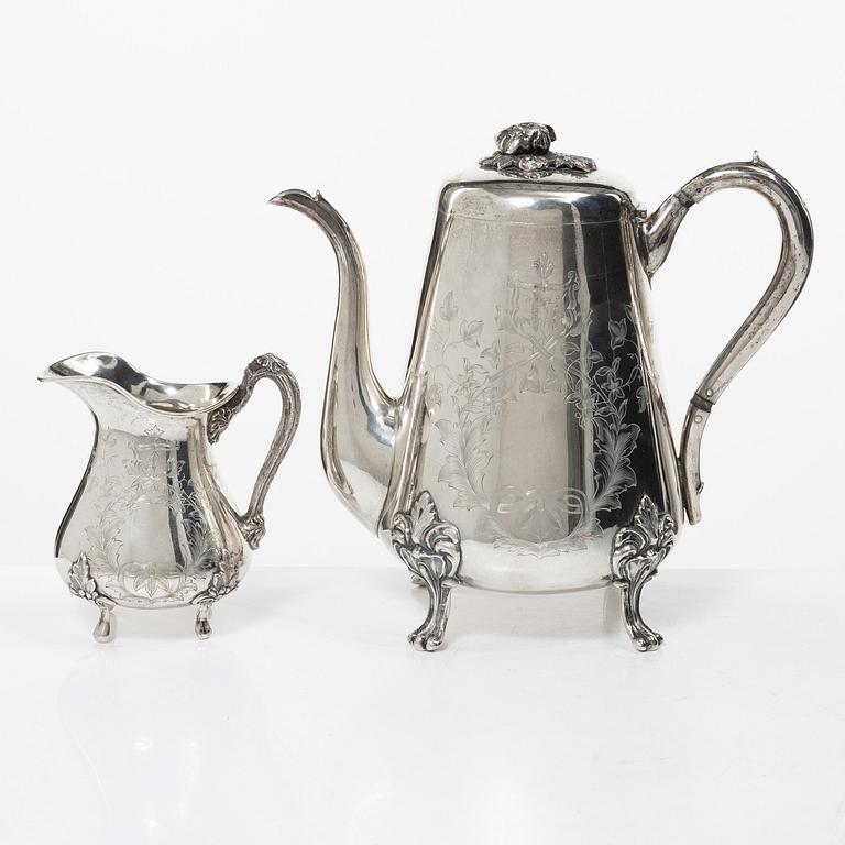 Gustav Dahlgren, a silver coffee pot and creamer, Malmö, 1861.