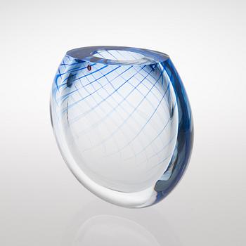 A glass vase signed Markus Eerola Iittala 1997 and numbered 35/500.