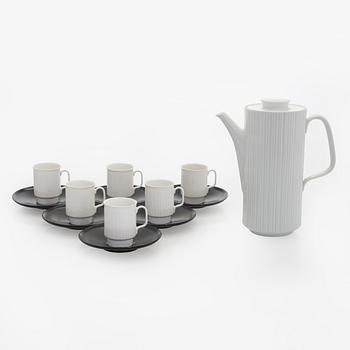 Tapio Wirkkala, a 7-piece porcelain 'Variation' espresso service Rosenthal, Studio-line, Germany.