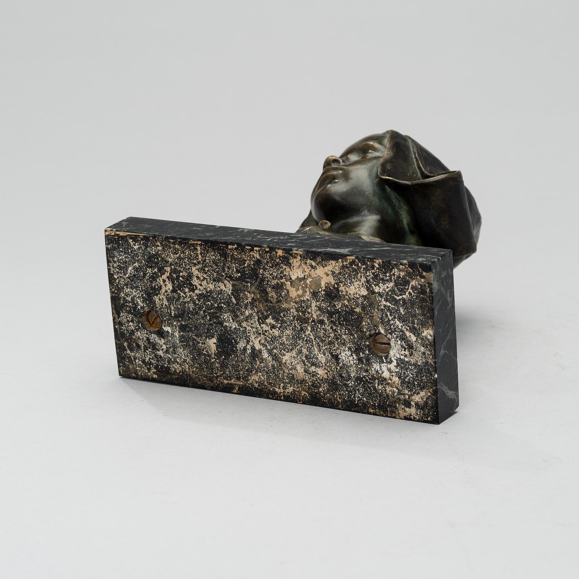 RUTH MILLES, bronze, marble, signed.