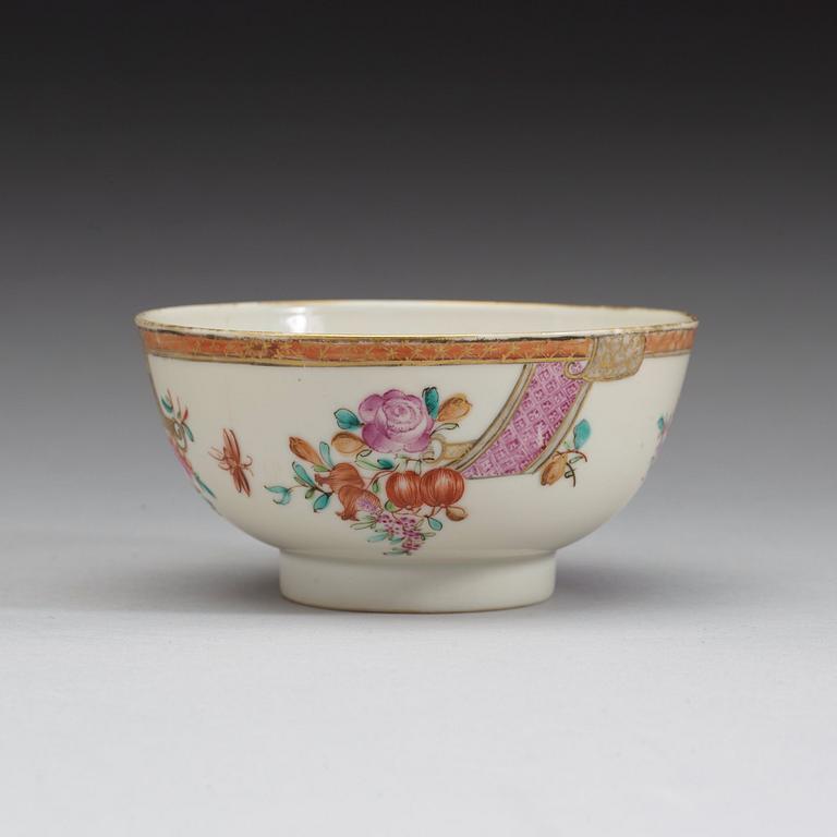 A set of famille rose dishes and bowl, Qing dynasty, Qianlong (1736-95).