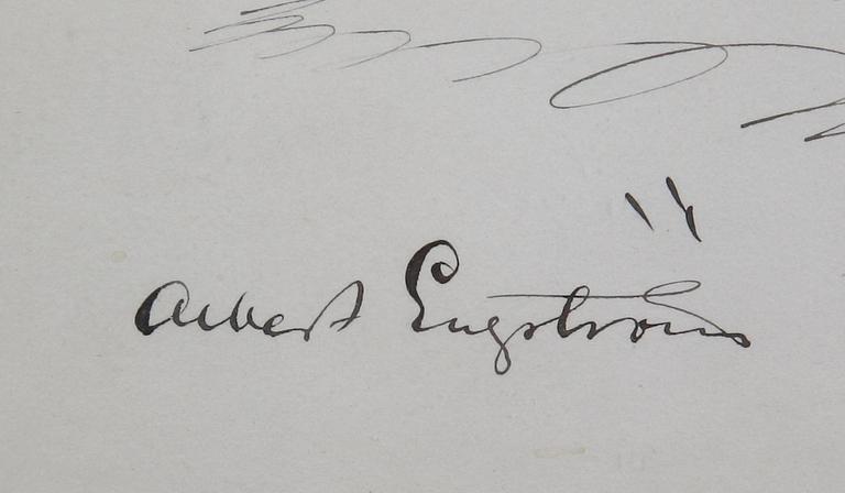 ENGSTRÖM, ALBERT. Tuschteckning, sign.