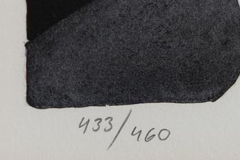 Mona Huss Walin, färglitografi, signerad, daterad -81 och numrerad 433/460.