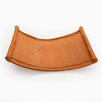 Kyllikki Salmenhaara, a 'winding' red clay sculpture, signed KS.