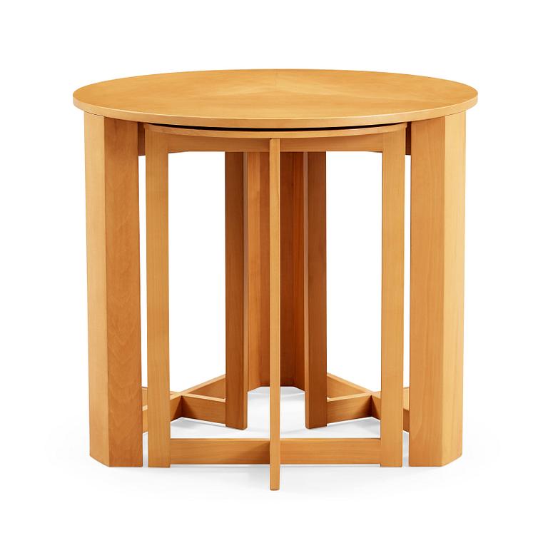 A HI-gruppen nest of four cherry tables, Stig Lönngren, Lars Larsson, Sweden 1974.
