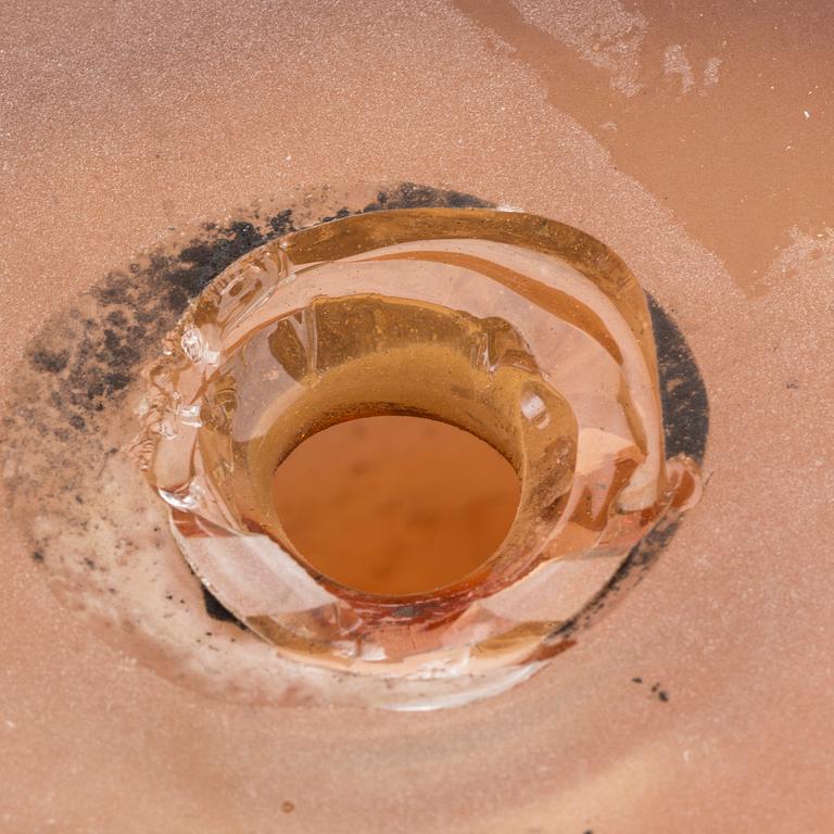 A MURANO GLASS LAMP BASE.