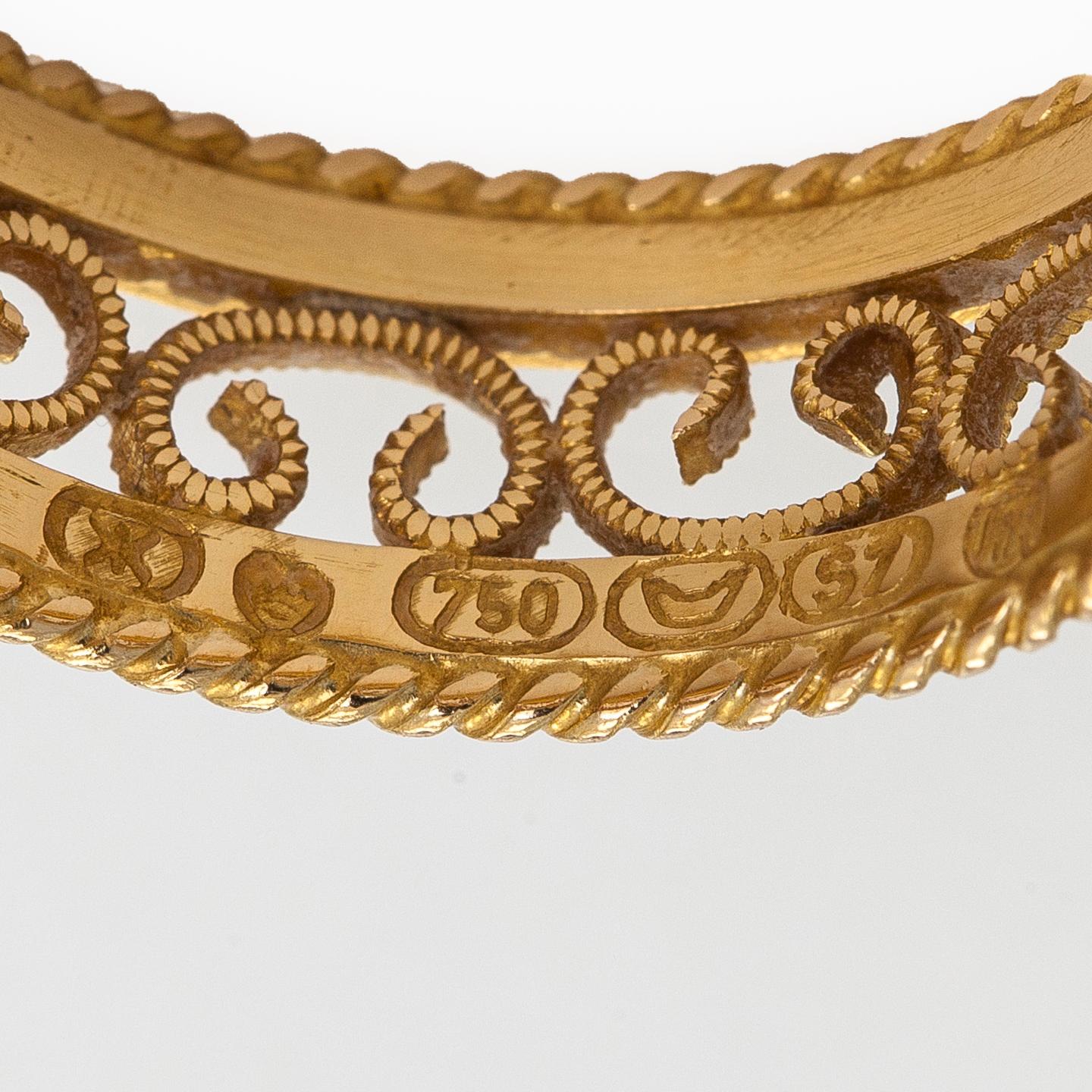 Kalevala Koru, ring, "Filigran", 18K guld, Helsingfors 1971.