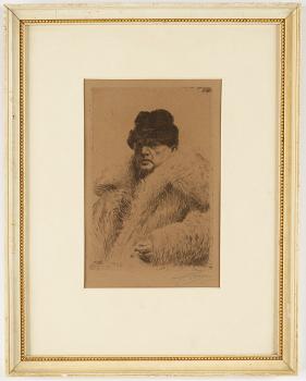 Anders Zorn, etching, 1916, signed in pencil.