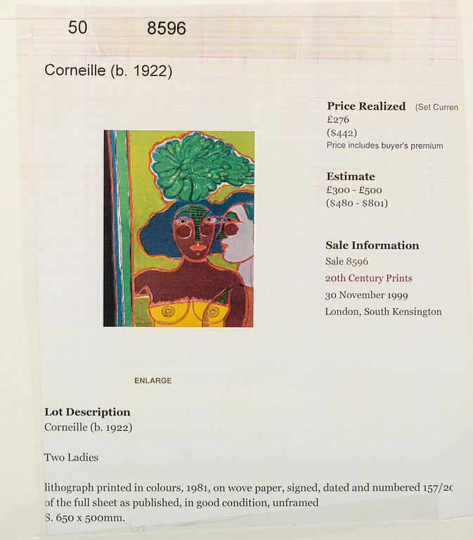 BEVERLOO CORNEILLE, lithograph, signed and numbered 170/200, dated 81.