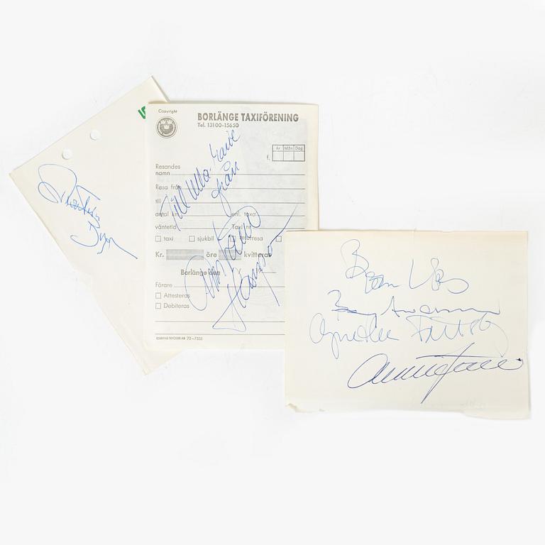 Autographs, "Abba", Folkets Park, Borlänge, 1973.