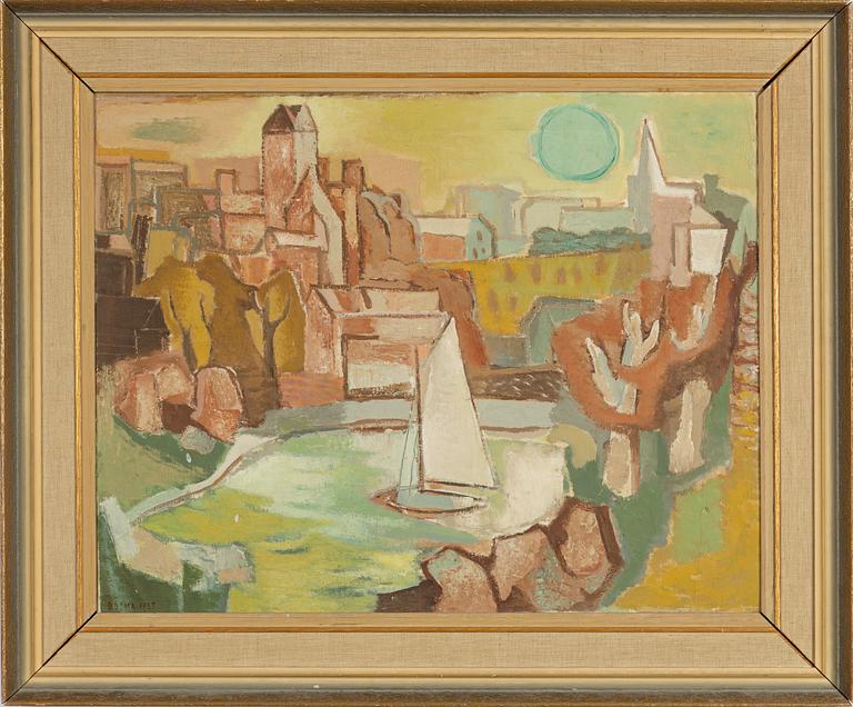 Wim Bosma, oil on canvas, signed and dated 1955.
